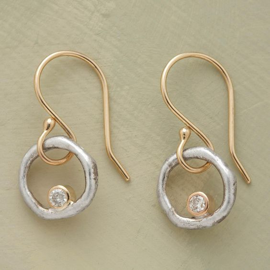 BOUCLES D’OREILLES HÉRITAGE ZIRCONIA OR ET ARGENT