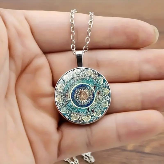COLLIER CÉLESTE MANDALA BLEU