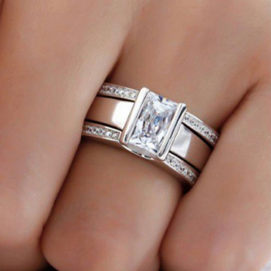 BAGUE GEMME INTEMPORELLE INCRUSTÉE