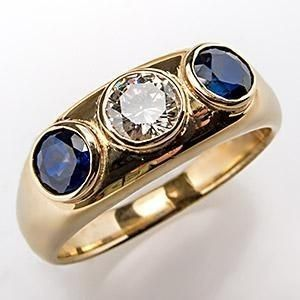 VINTAGE MIDNIGHT BLUE GOLD RING