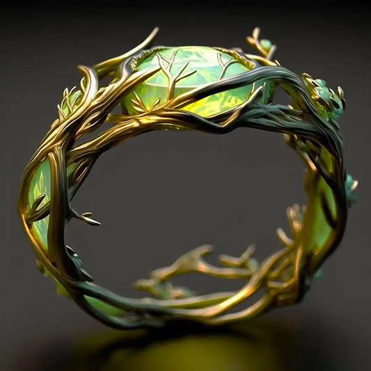 BAGUE VINTAGE OPAL FORÊT