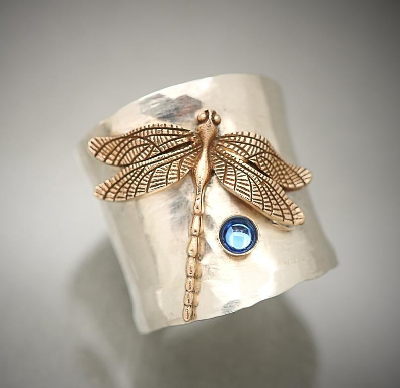 SILVER WINGS DRAGONFLY RING