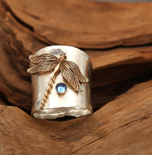 SILVER WINGS DRAGONFLY RING
