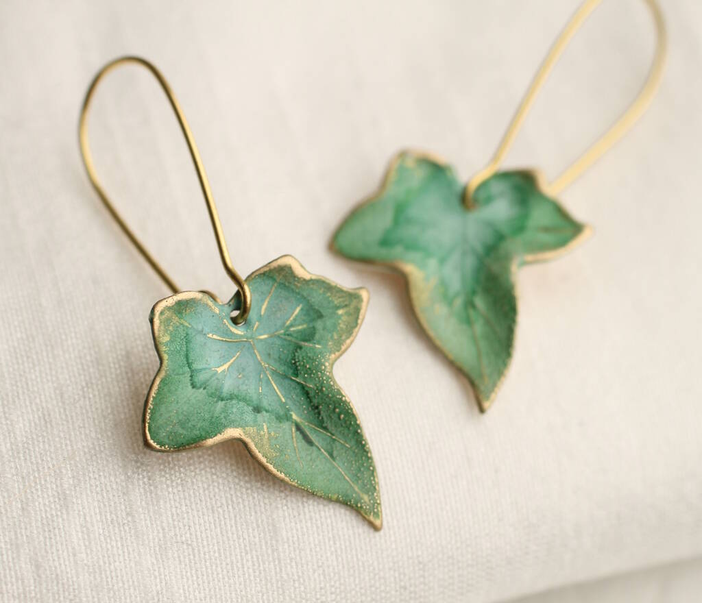 BOUCLES D’OREILLES VINTAGE FEUILLE CRISTAL