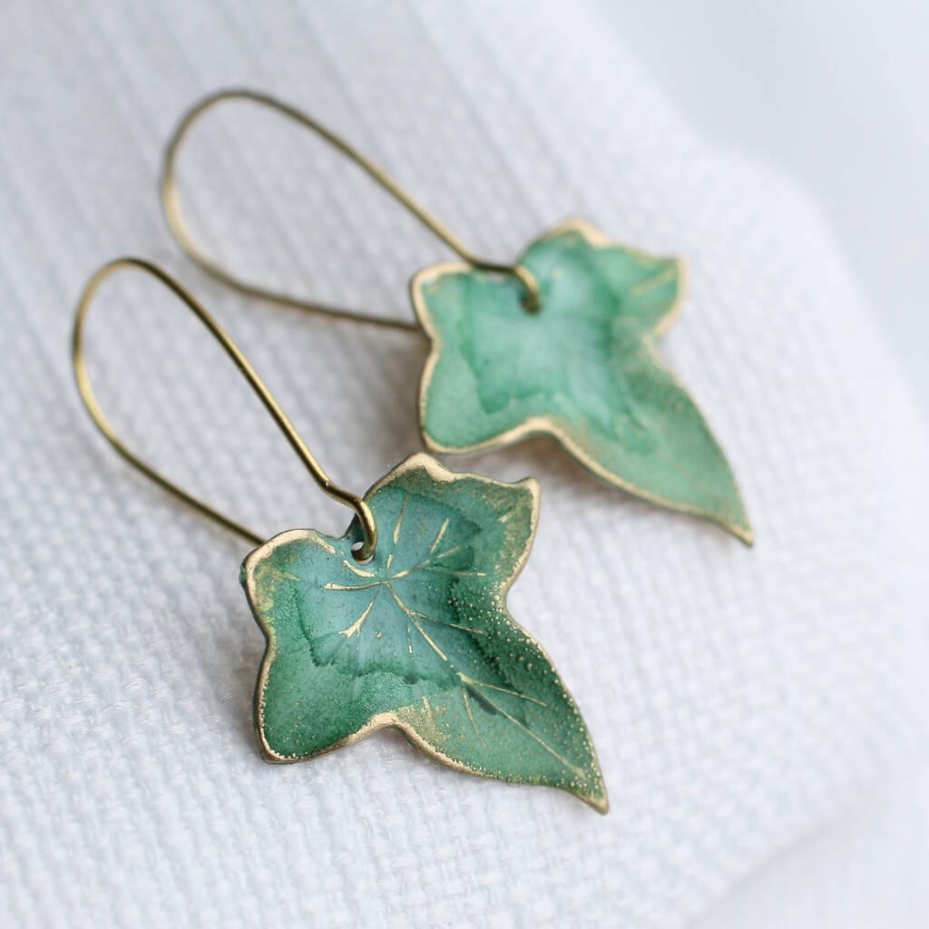 BOUCLES D’OREILLES VINTAGE FEUILLE CRISTAL