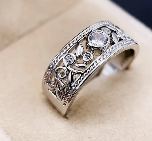 BAGUE ARGENT AUTHENTIQUE ZIRCONIA